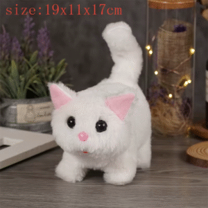 Simulation Interactive Cat Plush Toys Electronic Stuffed Doll Toy Walking Tail Wagging Head Shaking for Boys Girl Birthday Gift